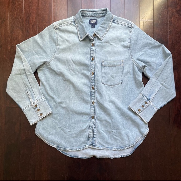 Lands' End Tops - Lands End Women’s Soft Denim Button Up Shirt/jacket Size Large L 14-16